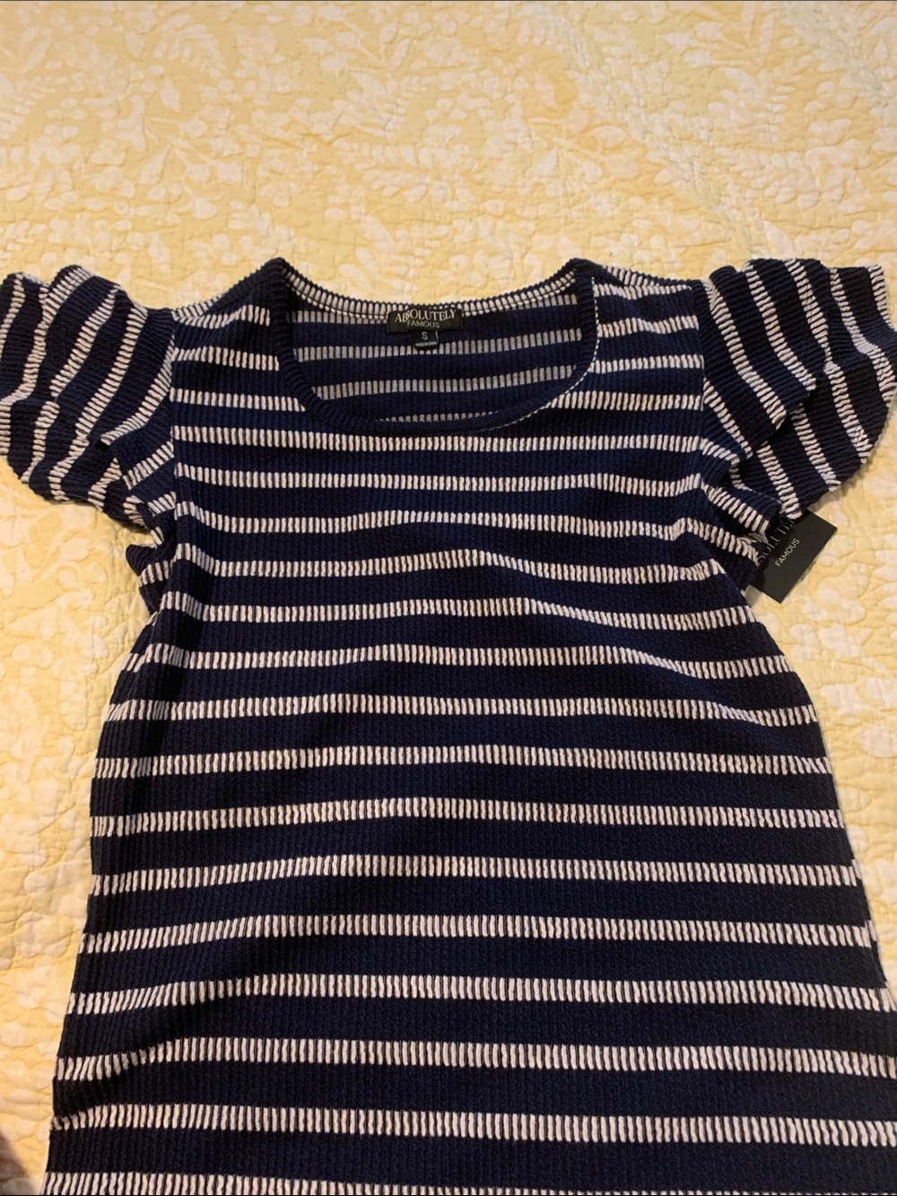Absolutely Famous Navy & White Striped Crewneck Sweater